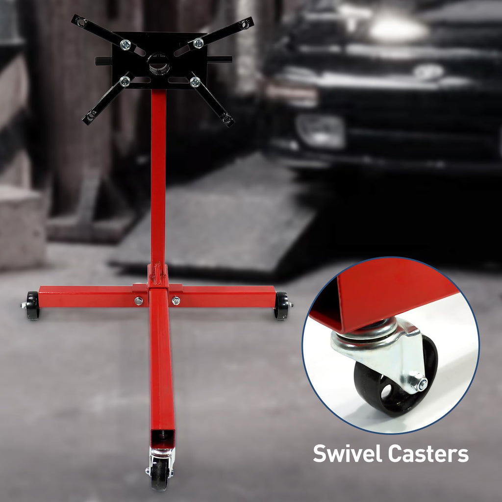 Garvee Rotating Engine Stand, 1000/750 LBS Capacity 360 Degree Rotating Head Adjustable Motor Stand with Arms and Caster Wheelsk