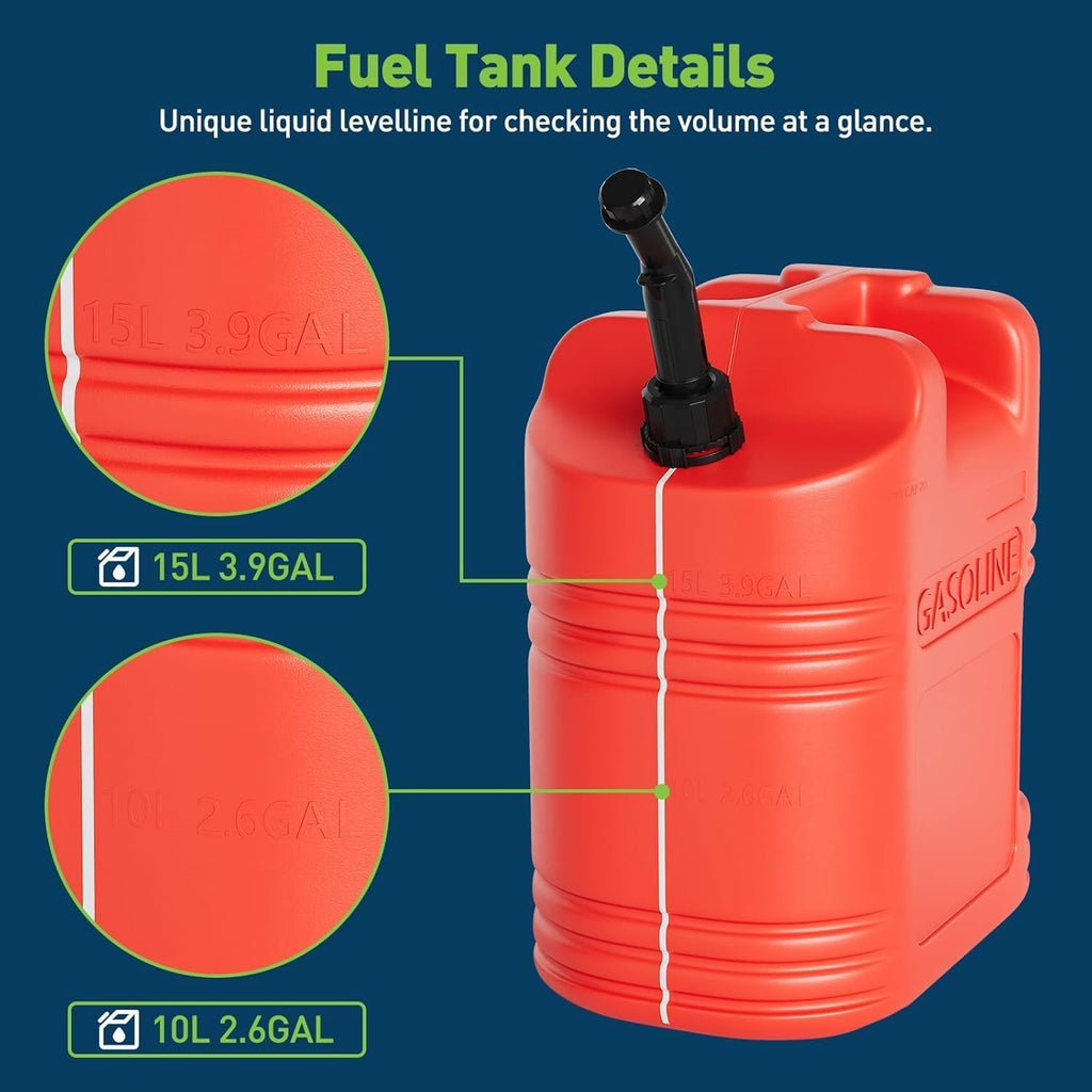 Garvee 5 Gallon Gas Can 2x Pack Heavy-Duty No-Spill Liquid Container with Level Gauge Air Release Valve Utility Storage Pail 15.4x7.1x11 Inch