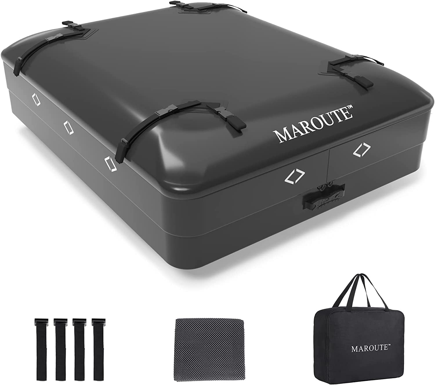 Garvee Rooftop Cargo Carrier Bag, 15 Cubic Feet Heavy Duty Waterproof Rooftop Car Bag,Fits for All Cars with/Without Rack,8 Door Hooks,Storage Bag - 15 Cubic Feet
