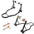Garvee Motorcycle Stand, 850 lbs Capacity Adjustable Universal Front & Rear Combo with Fork Heads for Sport & Dirt Bikes, Black