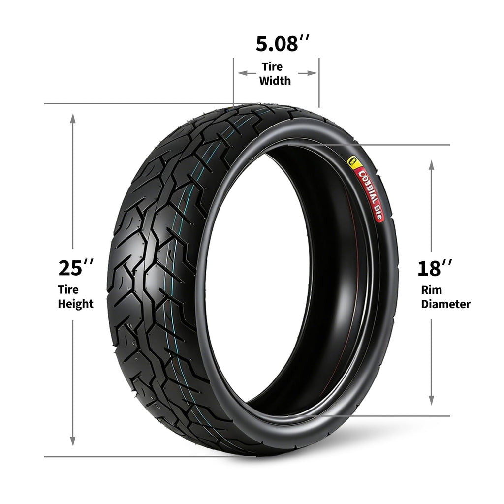 Garvee 130/70-18 Motorcycle Tire Front Black Wall 4PR 63S Tubeless Street Tire Cruiser Touring High Performance Enhanced Grip Longevity