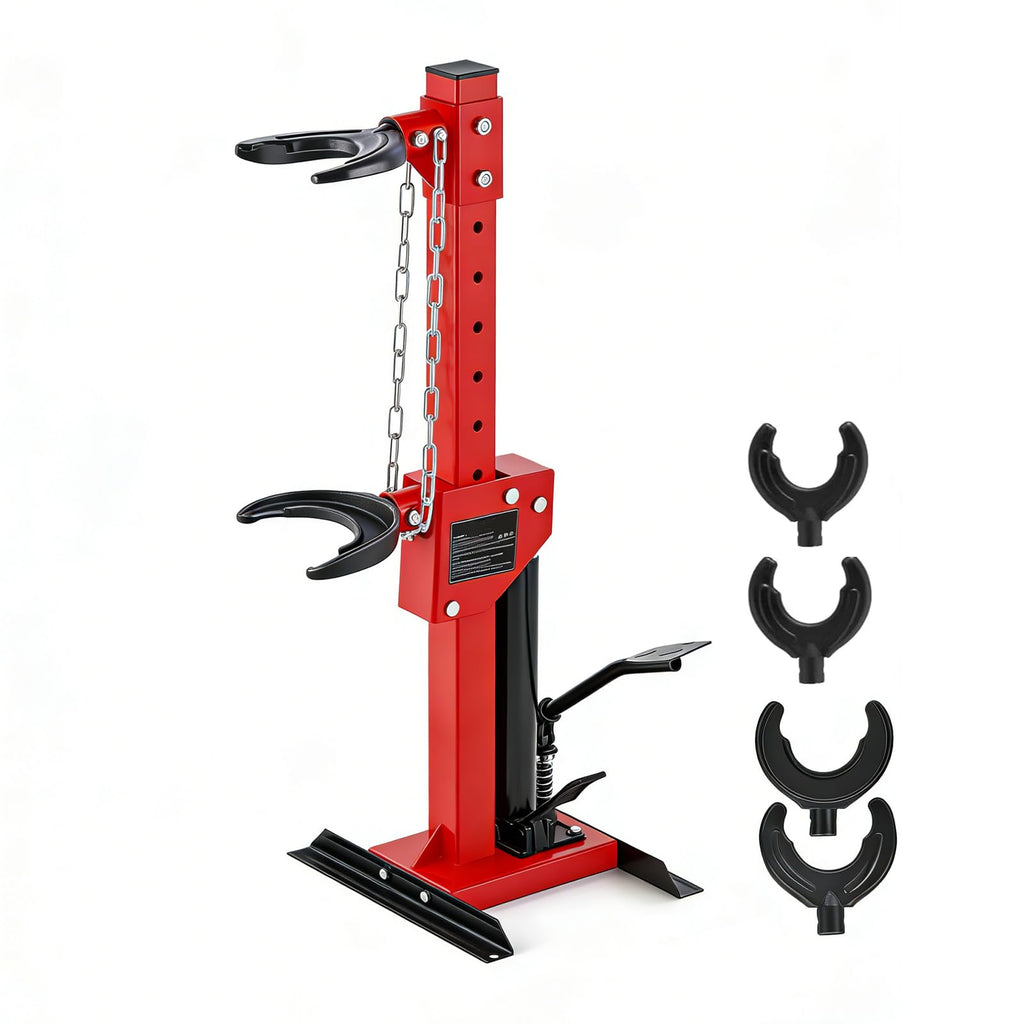 Garvee Hydraulic Spring Compressor, Heavy-Duty Foot-Operated Coil Compression Tool, 4.5 Ton Capacity, 1 Ton Rated Compression Force，Universal Fit for Cars, SUVs, and Trucks, Red