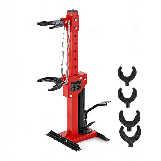 Garvee Hydraulic Spring Compressor, Heavy-Duty Foot-Operated Coil Compression Tool, 4.5 Ton Capacity, 1 Ton Rated Compression Force，Universal Fit for Cars, SUVs, and Trucks, Red