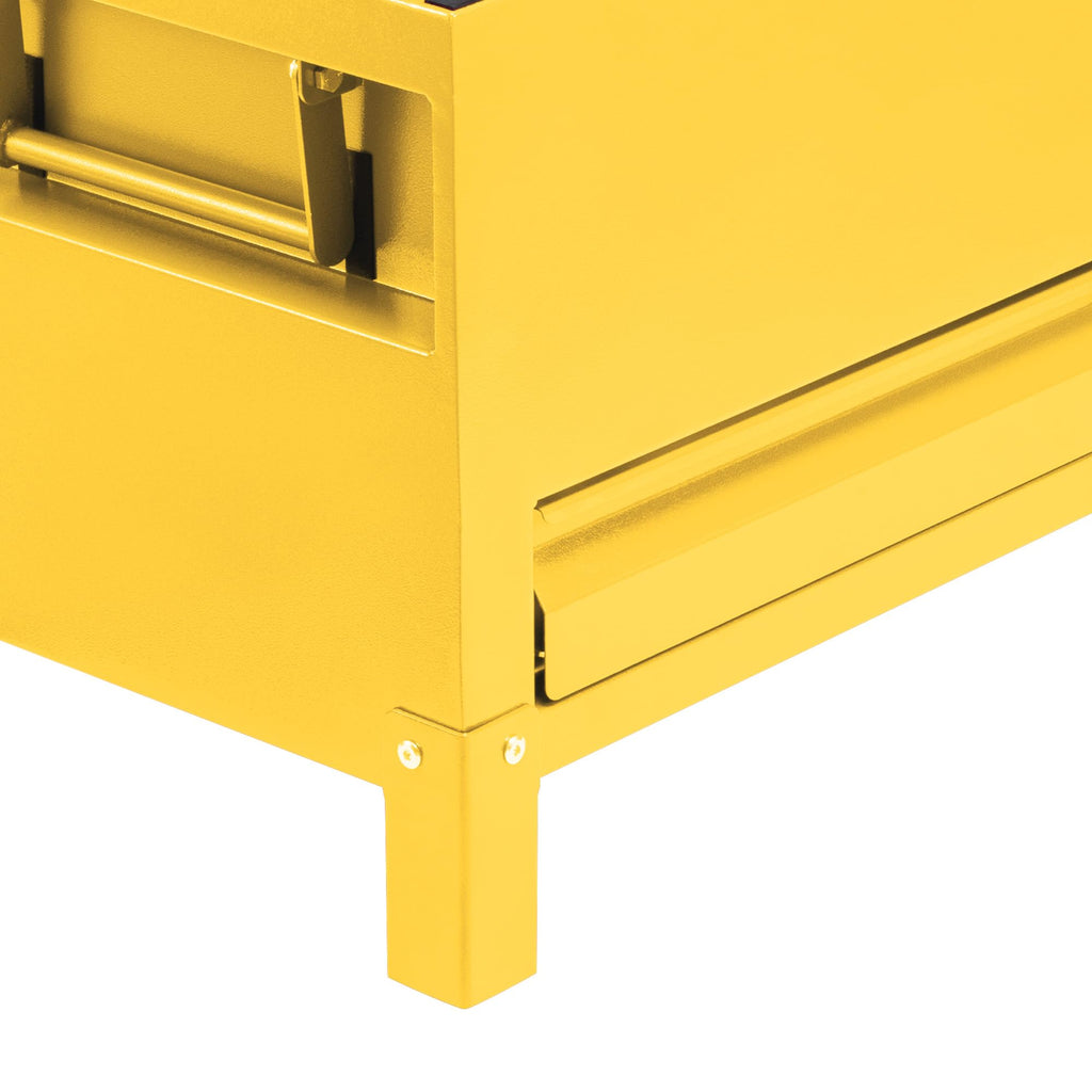 Garvee 48"x20"x20" Industrial Steel Truck Toolbox with Drawer, Lockable, Recessed Handles, Hydraulic Slow-Close Lid, Forklift Ready, Waterproof Heavy Duty Storage for Pickup Beds & Trailers, Yellow