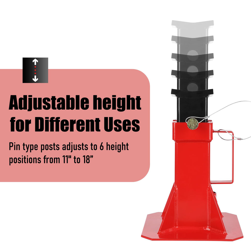 Garvee Heavy-Duty Pipe Jack Stand, 11 -18 Inch Adjustable Folding Pipe Stand, Ideal for Welding, Automotive, and Construction Projects - 12T