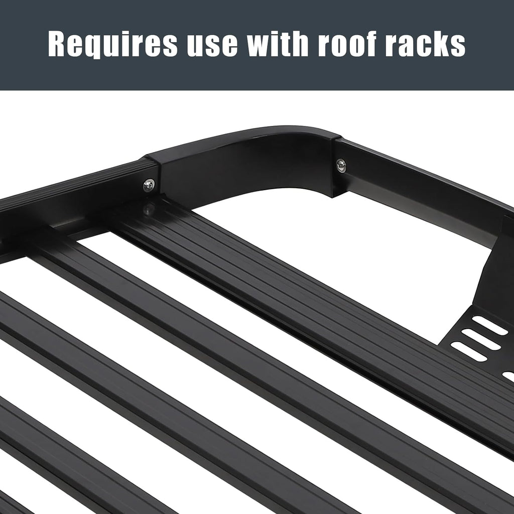Garvee 50 x 37.8 Inch Roof Rack Cargo Baskets, 165Lbs Capacity Aluminum Rooftop Cargo Carrier, Car Roof Basket for SUV, Car, Truck