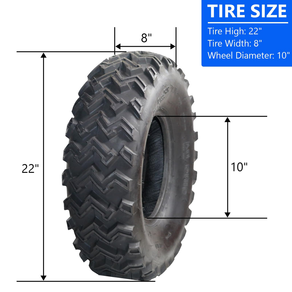 Garvee Set of 2 ATV UTV Tires 25X10-12, 6PR All Terrain 25x10x12 ATV UTV Off-Road Tires, Max Load 740 Lbs each Tire, Tubeless QD-115(S)