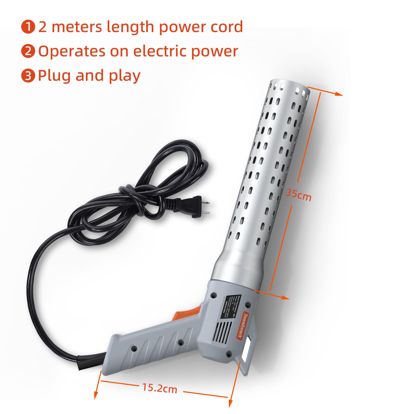 Garvee Electric Charcoal Starter, 2000W Electric Fire Starter, BBQ Smoker, Grill Starter, Chemical Free Heated Air