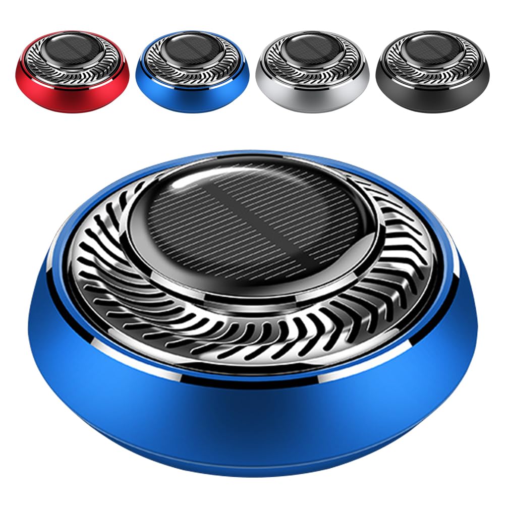 Garvee Car Air Freshener Solar Automatic Rotation Essential Oil Diffuser Blue For Office And Home
