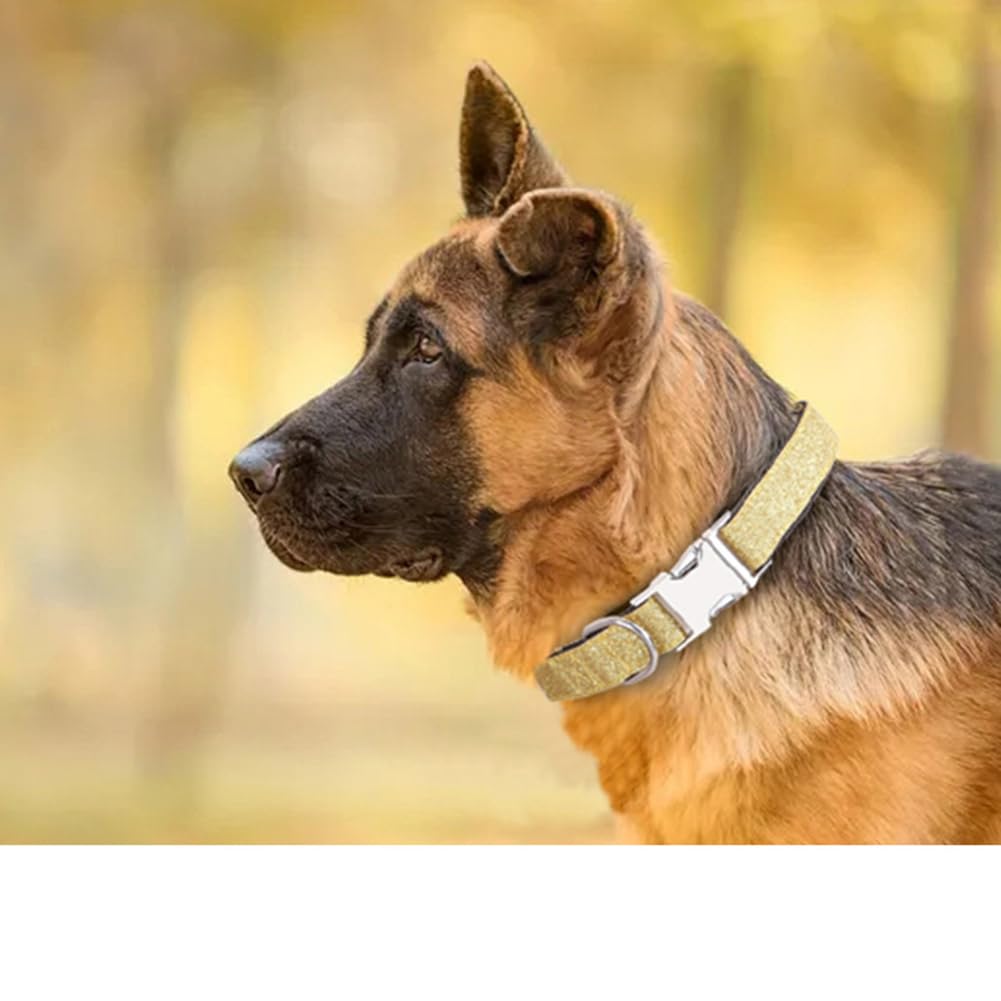 Garvee Bling Dog Bow Tie Collar Cute Nylon Dog Collar with Bow Tie Safety Metal Buckle for Daily Walking Holiday Party Champagne XS Size: 1.5x30cm