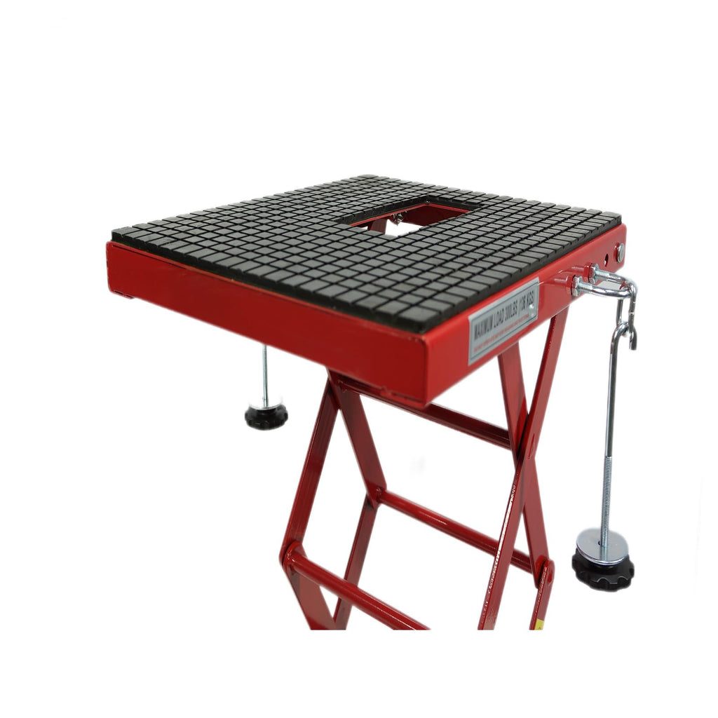 Garvee Hydraulic Motorcycle Lift Table, 300 LBS Capacity Motorcycle Scissor Jack Lift with Wide Deck, J-hooks, Hydraulic Foot-Operated Jack Stand for Motorcycles - Without Wheels