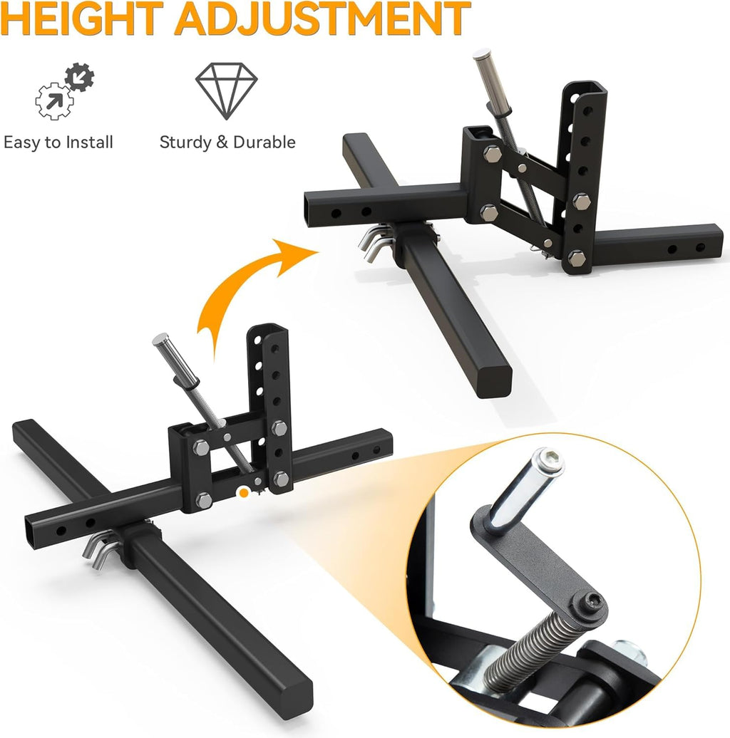 Garvee Manual Implement Lift Heavy-Duty Steel 1-Point 2-Inch Receiver Adjustable Height ATV UTV Tractor 50 Inches Black