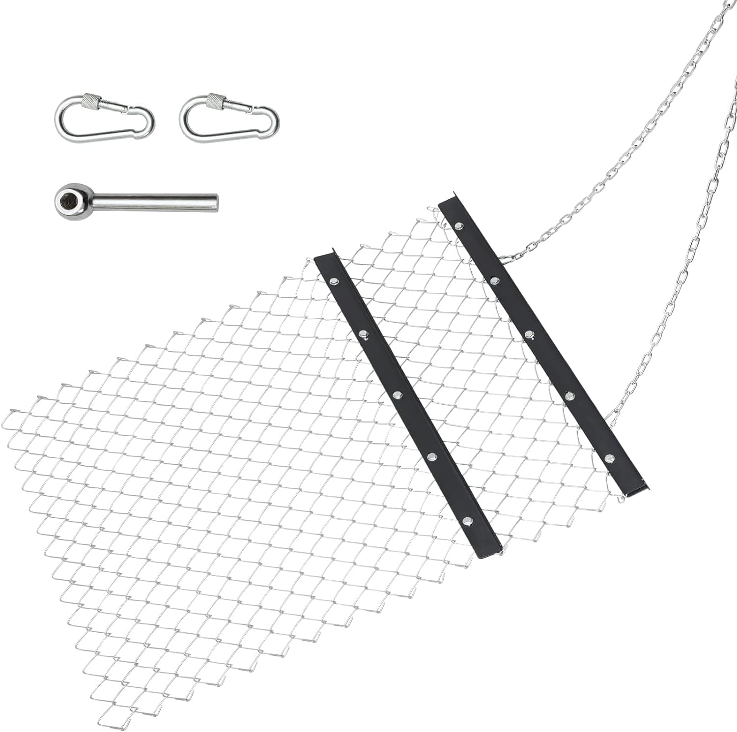 Garvee 4x3ft ATV Chain Drag Harrow Driveway Drag Chain Mat for ATVs, UTVs, Garden Lawn Tractors
