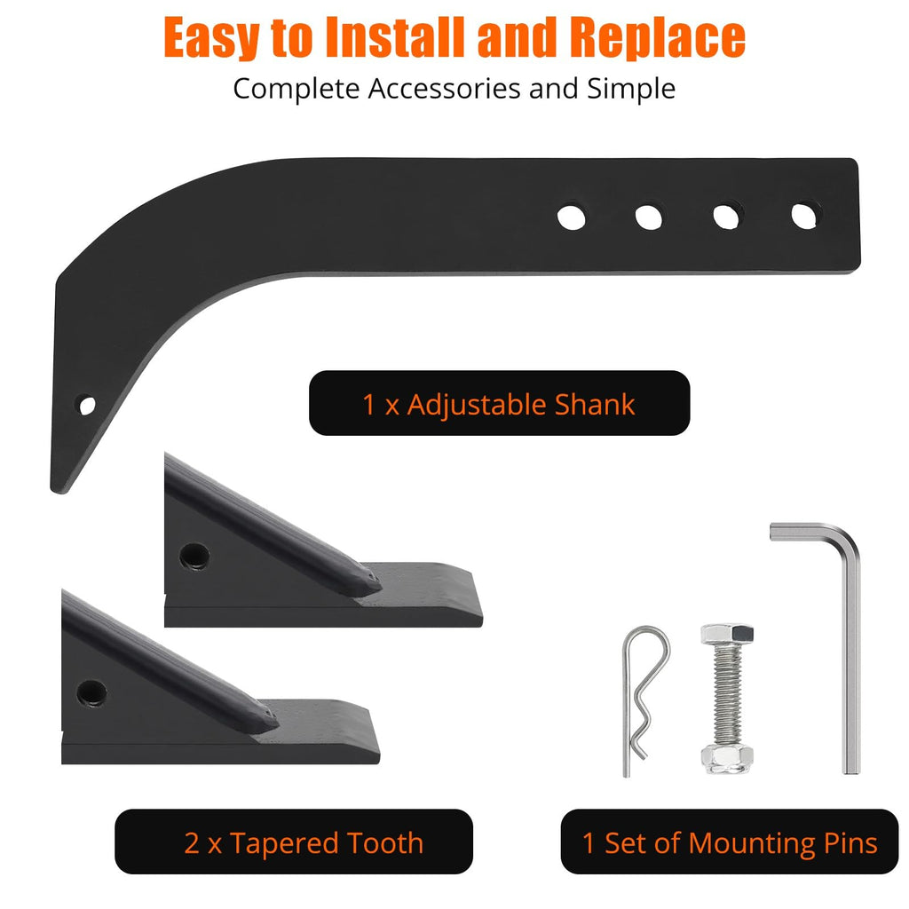 Garvee 6 PCS - Garvee Tractor Box Blade 16" Ripper Shanks Heavy-Duty Steel Digging Plowing
