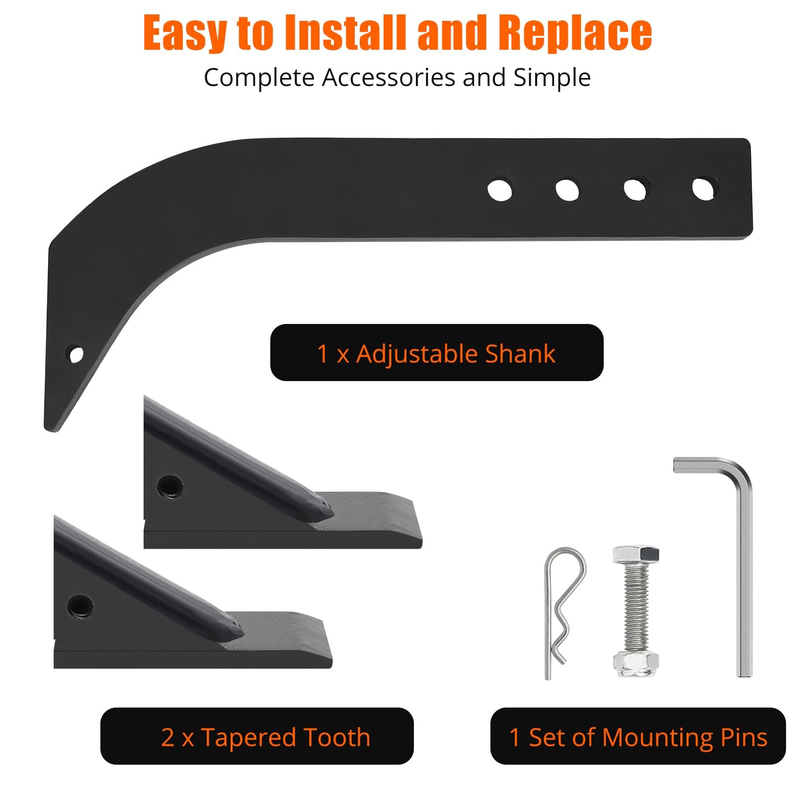 Garvee 6 PCS - Garvee Tractor Box Blade 16" Ripper Shanks Heavy-Duty Steel Digging Plowing
