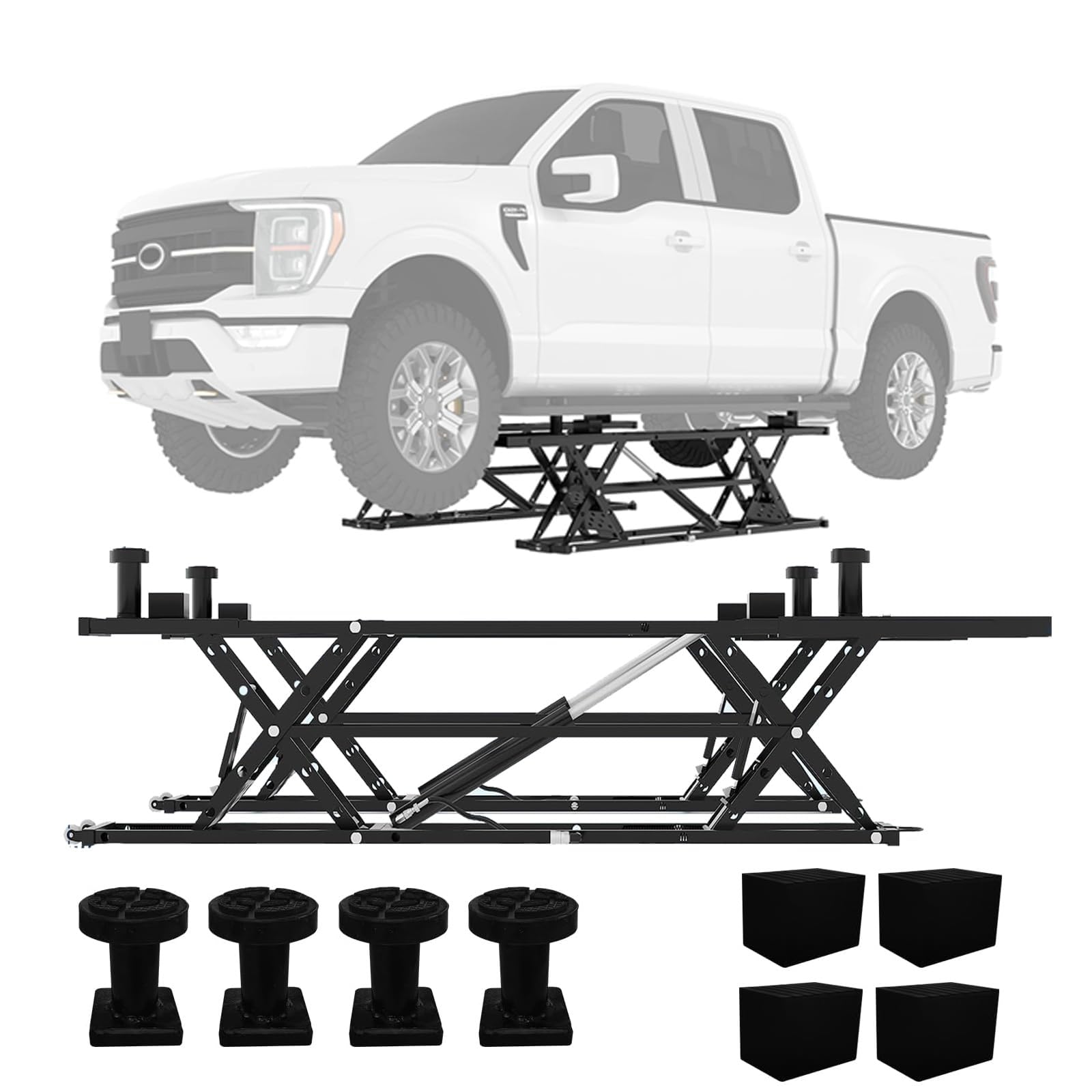 Garvee Portable Car Lift - 5000 lbs Adjustable Quick Jack with Locking Levers for Sedans, SUVs, and Light Trucks, 26" Foldable Design, Black
