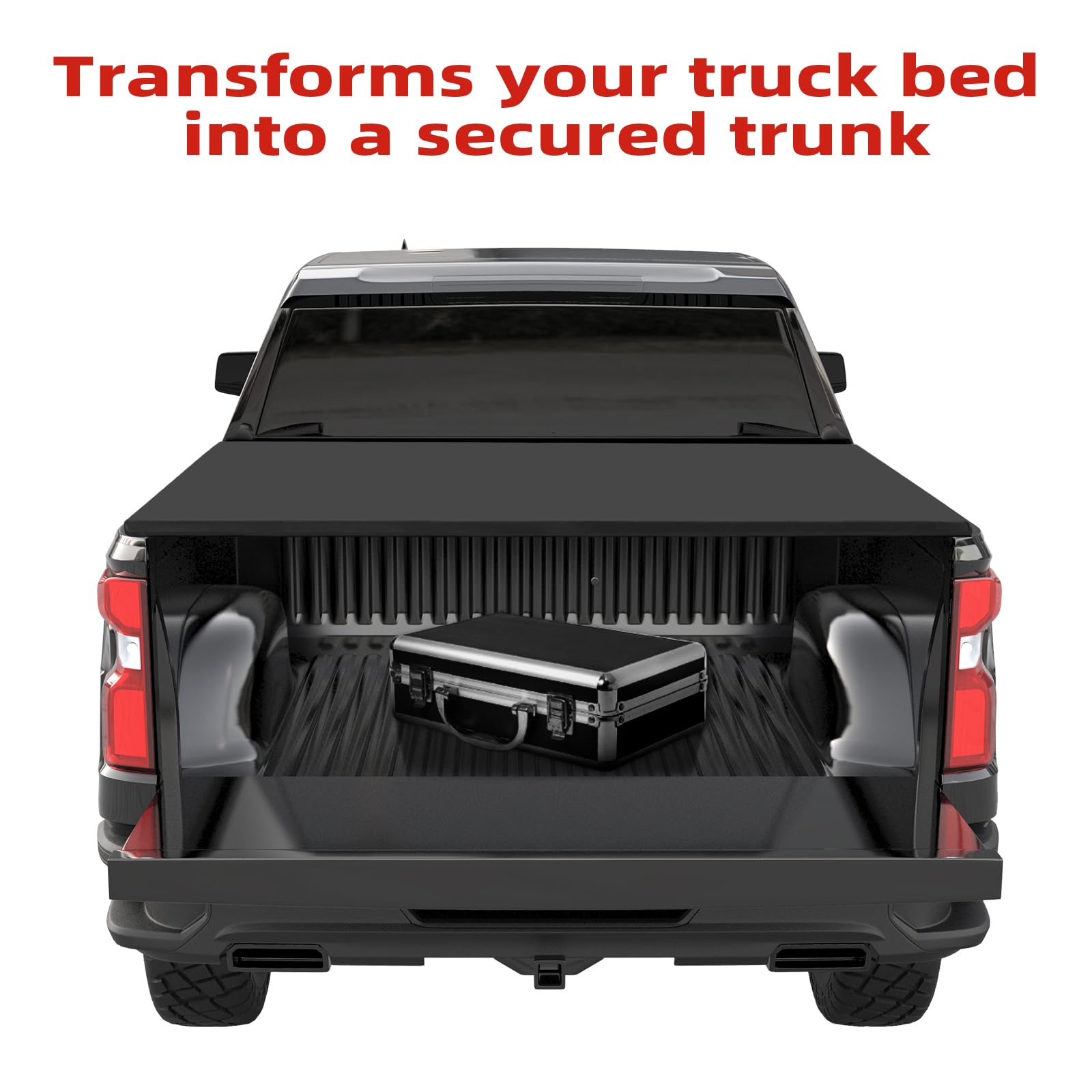 Garvee Soft Roll-Up Tonneau Cover for Compatible with 2019-2024 Chevrolet Silverado/GMC Sierra 1500 5.8 Ft Truck Bed
