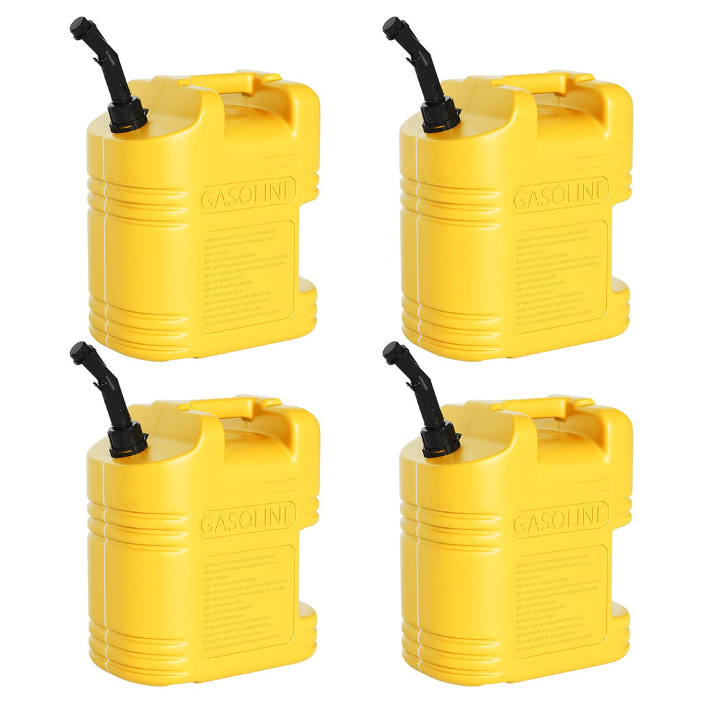 Garvee 5 Gallon Gas Cans Durable Fuel Containers with Viewing Stripe for Gasoline & Diesel Yellow 4 Pack
