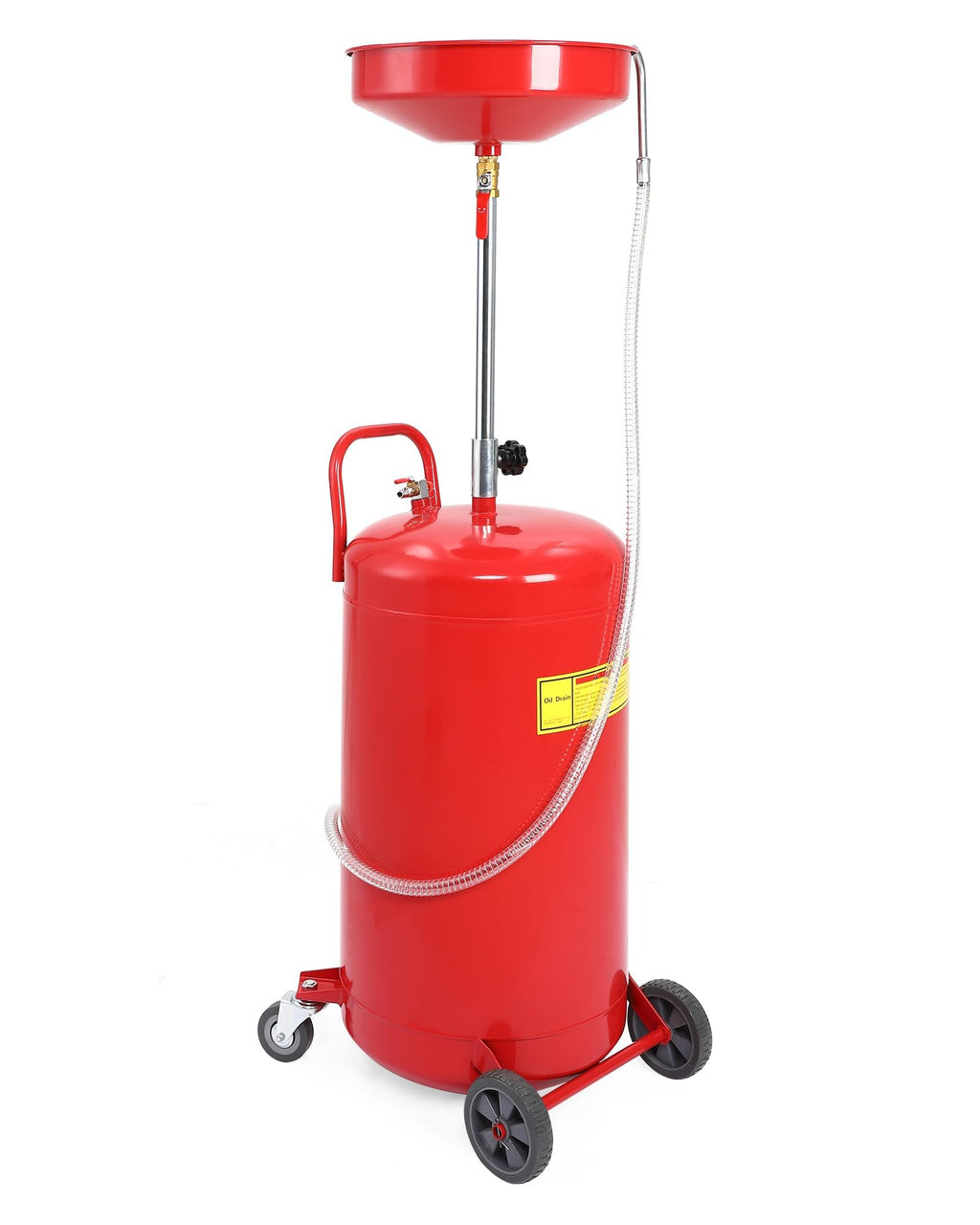 Garvee 20 Gal Oil Drain with Air Operated Portable, Adjustable Funnel with Wheel