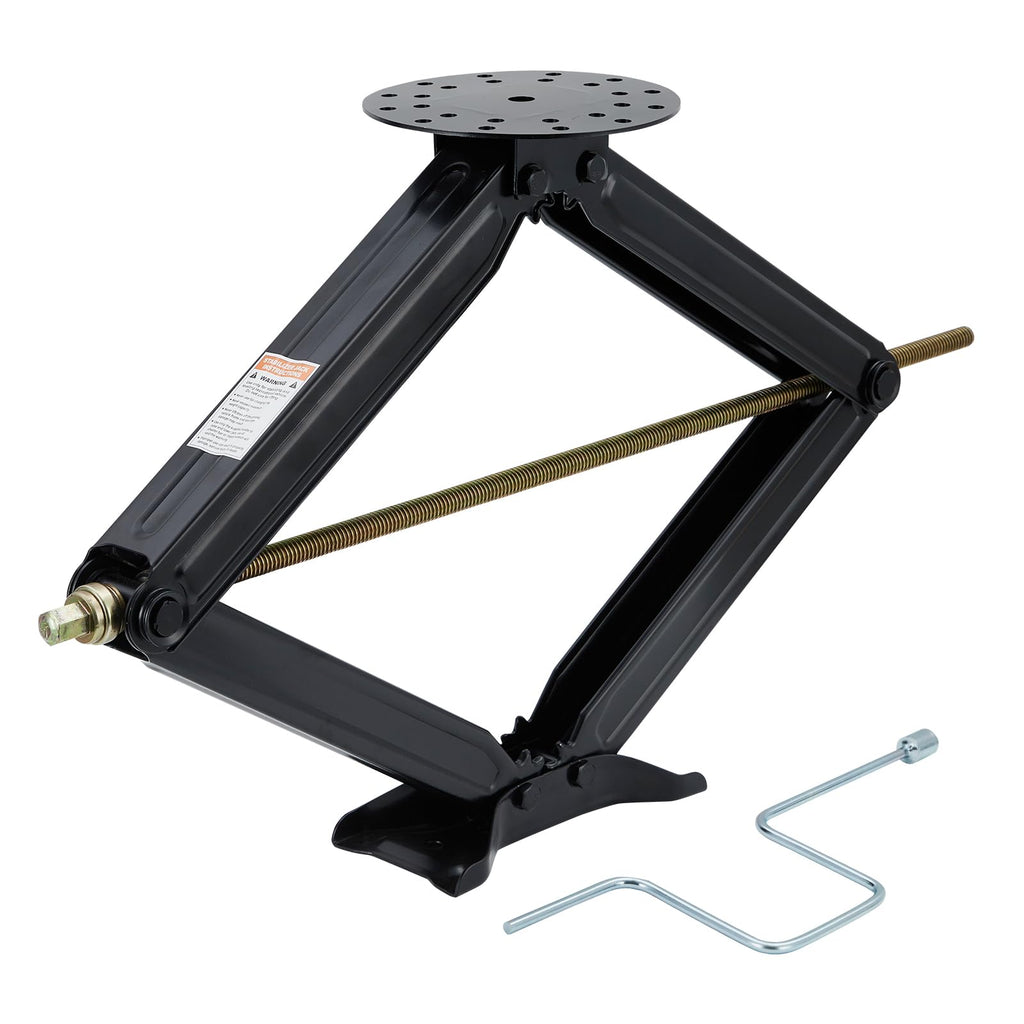 Garvee 5000 lbs RV Scissor Jacks, 30" Heavy-Duty Steel Leveling Stabilizers for Campers, Trailers, 5th Wheels, and Motorhomes, Includes Crank Handle, Black, 1 pc