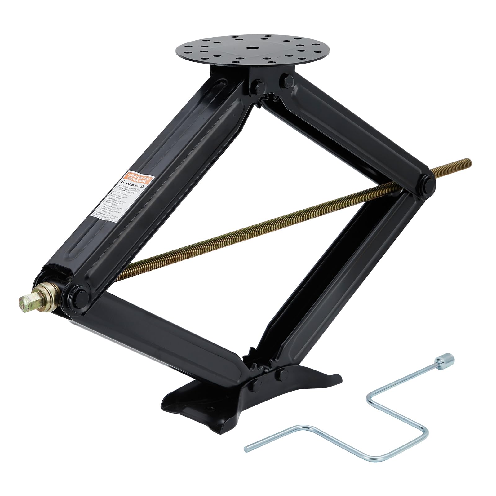 Garvee 5000 lbs RV Scissor Jacks, 30" Heavy-Duty Steel Leveling Stabilizers for Campers, Trailers, 5th Wheels, and Motorhomes, Includes Crank Handle, Black, 1 pc