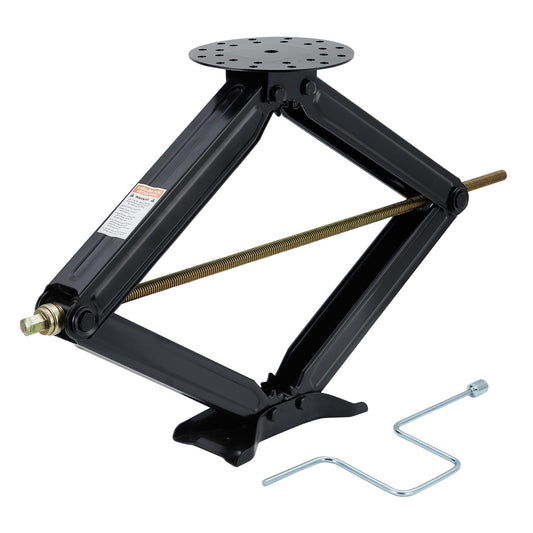 Garvee 5000 lbs RV Scissor Jacks, 30" Heavy-Duty Steel Leveling Stabilizers for Campers, Trailers, 5th Wheels, and Motorhomes, Includes Crank Handle, Black, 1 pc