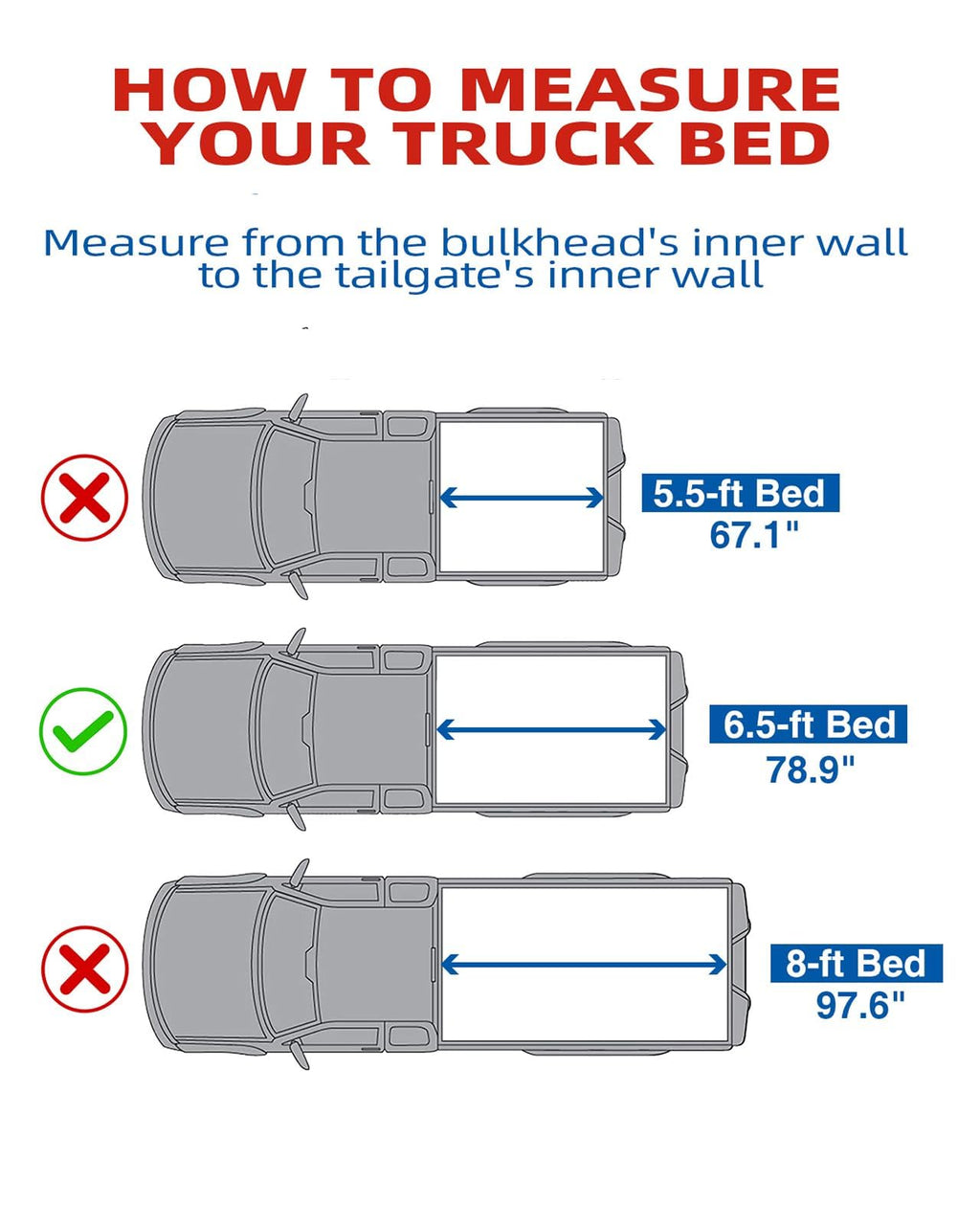 Garvee T3 Soft Tri-Fold Truck Bed Tonneau Cover for 2015-2023 Ford F150 (Incl. Lightning) , Fits 6.5' / 78" Fleetside Bed, Waterproof, Durable, Easy Install, Black