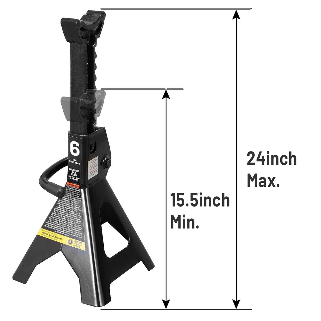 Garvee 2 Pack Jack Stands, 6 Ton/13000 lbs Car Jack Stands, Adjustable Height 15.5"- 24", Lifting Heavy Duty Car Stand for Cars, Garages, Repair