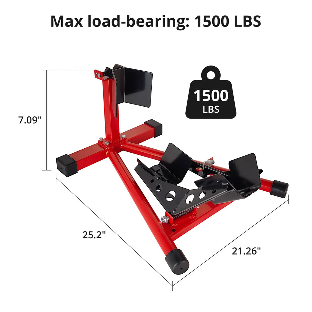 Garvee Motorcycle Wheel Chock, 16"-21" Front Stand with Multiple Adjustment Holes, 1500 lbs Capacity Motorcycle Chock for Garage, Workshop, and Vehicle Transport