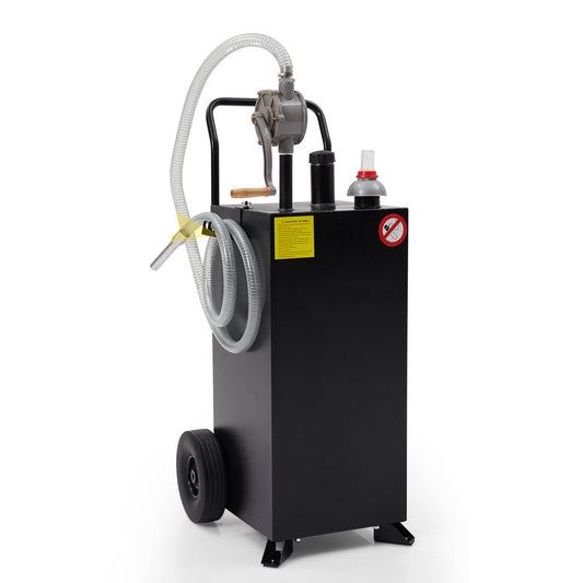 Garvee 30 Gal Gas Caddy with Pump, No Front Wheels, Fuel Storage