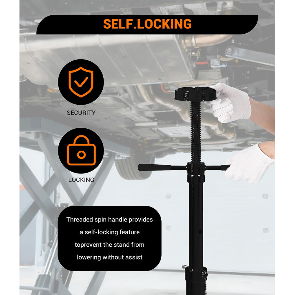 Garvee 3/4 Ton Underhoist Support Stand - 1655 lbs Capacity Jack Stand with 38.4" to 75.4" Lifting Range for Vehicle Lifting and Support, Black