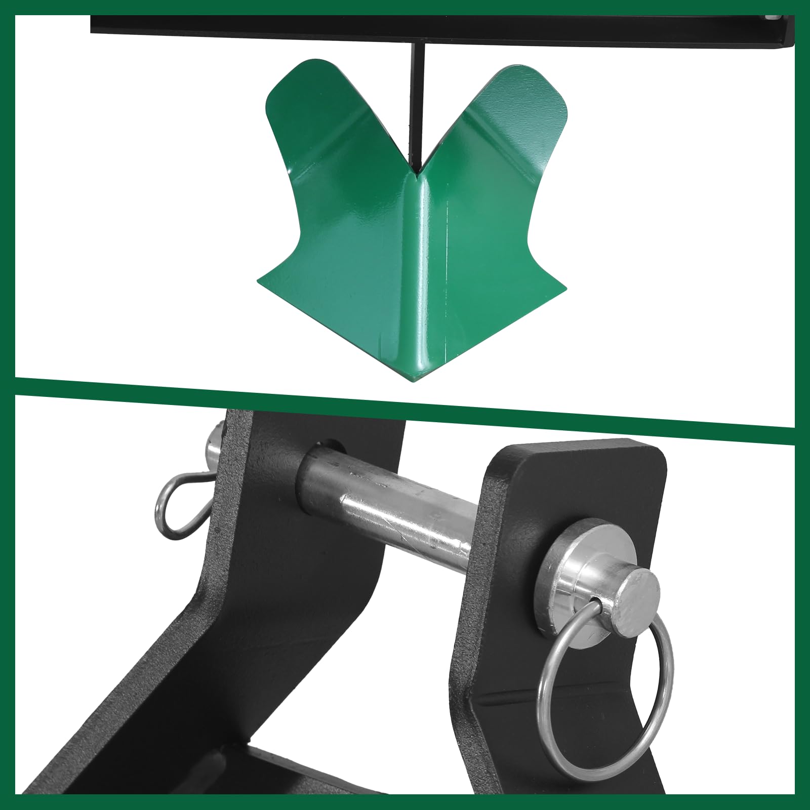 Garvee Heavy Duty Middle Buster Plow for 3-Point Hitch Tractors, Durable Steel Soil Tiller for Farming and Gardening Green