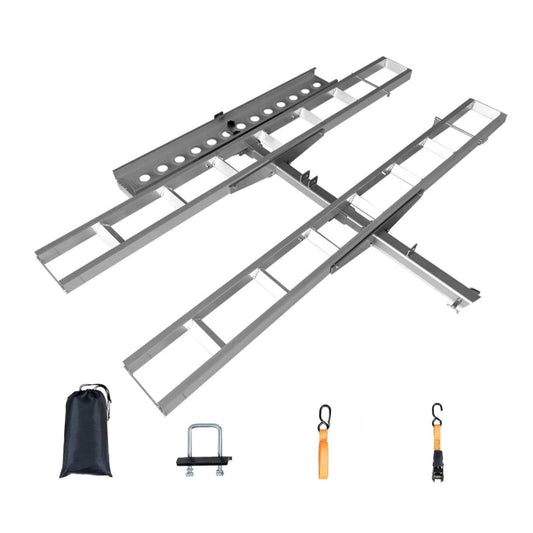Garvee Ultra-Duty 600LB Motorcycle Hitch Carrier with Anti-Wobble System and Non-Slip Arched Ramp for Dirt Bike Transport, 2" Universal Hitch, Steel Construction