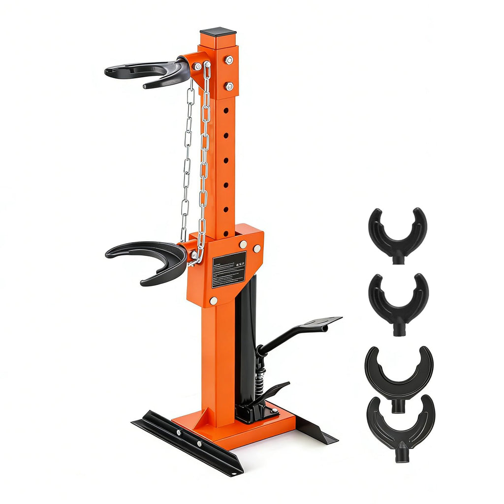 Garvee Professional Hydraulic Coil Spring Compressor, Heavy-Duty Foot-Operated Strut & Shock Tool with Safety Lock, Industrial-Grade Design, Global Fit for Cars, SUVs, and Trucks, Orange