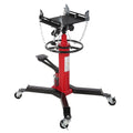 Garvee Transmission Jack, (1/2 Ton) 1100 lbs Capacity 2 Stage Adjustable Hydraulic Telescopic Transmission Jack with Foot Pedal, 33.5"-69" High Lift and 360° Swivel Wheel, Garage/Shop Lift Hoist, Red