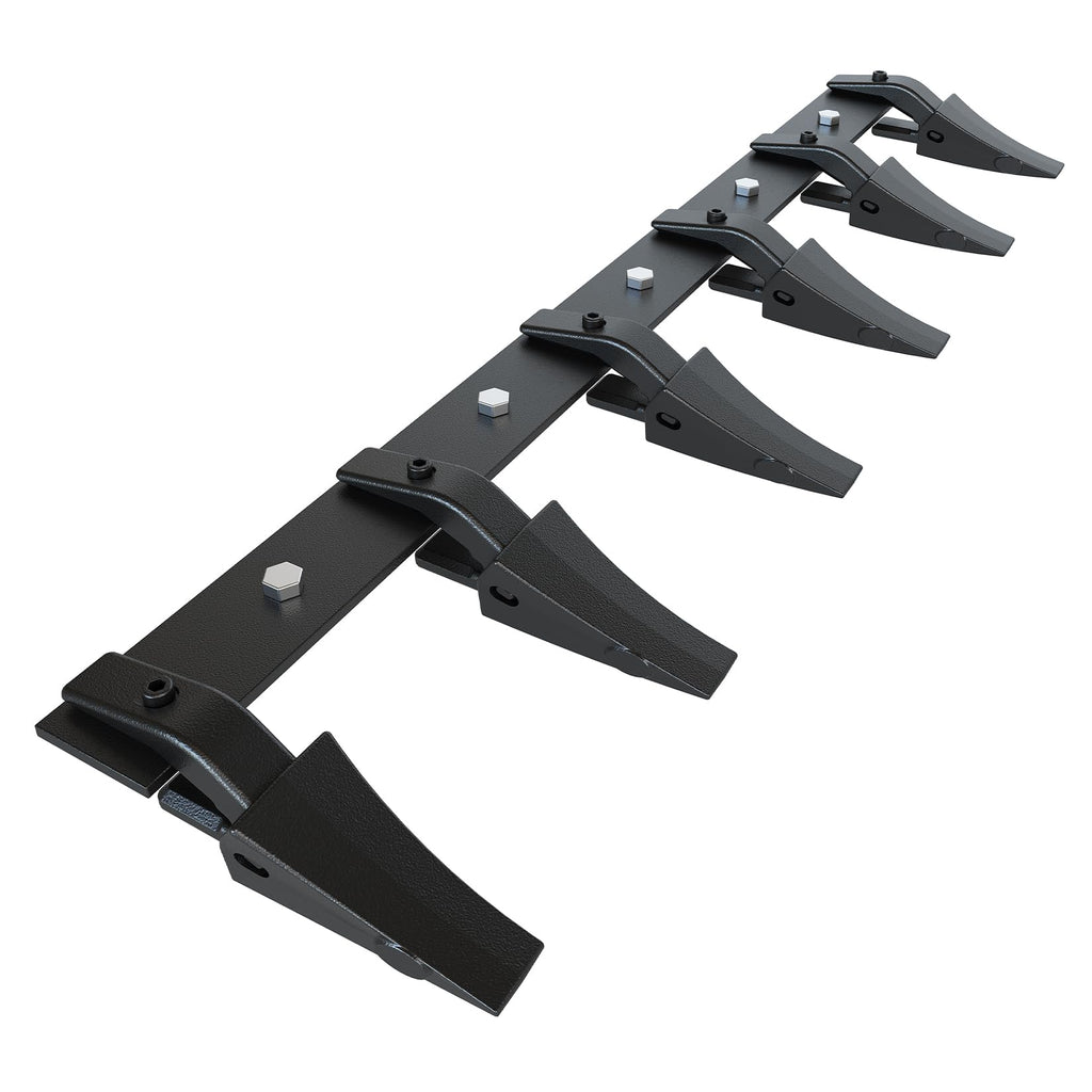 Garvee 60" Garvee Bucket Tooth Bar, Heavy Duty Alloy Steel Construction, 6 Replaceable Teeth Excavator Attachment, Universal Fit Tractor Loader with Rust-Resistant Coating, Black