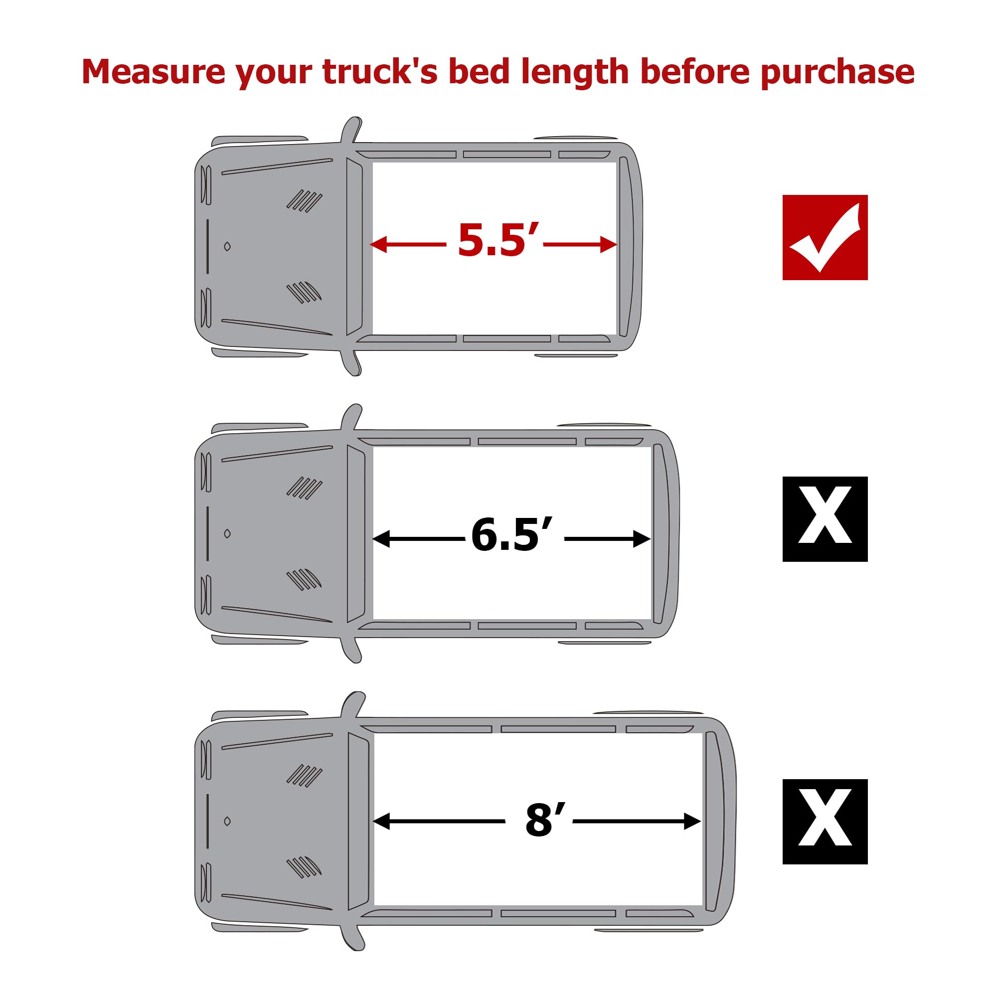 Garvee Soft Quad Fold Truck Bed Tonneau Cover for 2009-2014 Ford F-150 - 5.5ft Bed