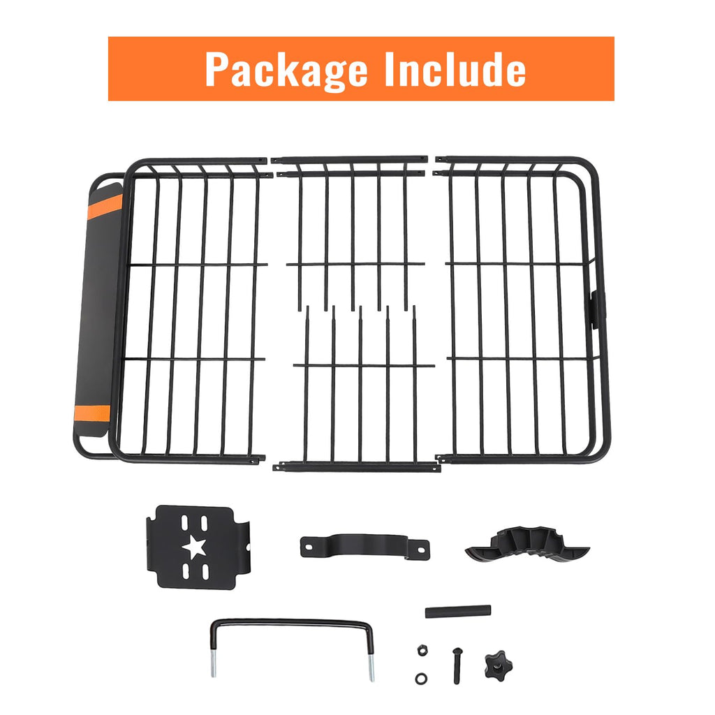 Garvee Roof Rack Cargo Basket, 64"x39"x6" Cargo Carrier with Extension for Truck or RV Camping Storage, 200lbs Capacity, Steel Construction