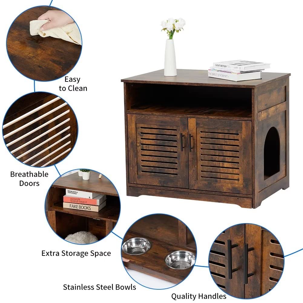 Garvee Cat Bathroom Furniture, Large Hidden Litter Box with Storage