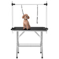 Garvee 36 Inch Pet Dog Grooming Table, Professional Heavy Duty Dog Grooming Table with Arm & Noose & Mesh Tray, Professional Pet Cat Trimming Table, Maximum Capacity Up to 330lbs Black