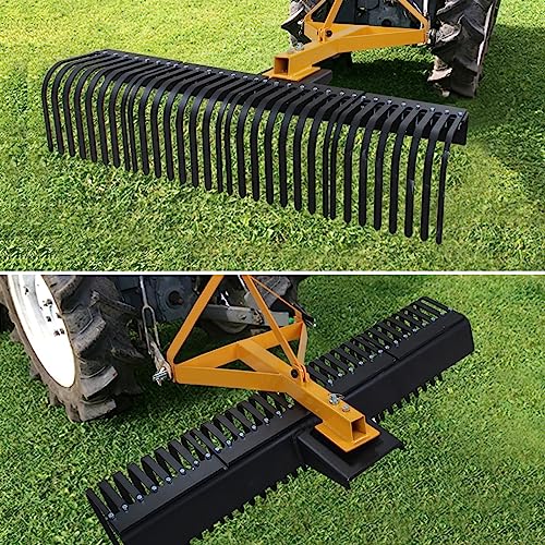 Garvee 5 FT Heavy Duty Landscape Rake, 3 Point, Tow-Behind