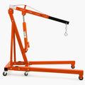 Garvee Cherry Picker Engine Hoist - 4400lbs Folding Hydraulic Engine Crane with 6 Casters and Telescopic Boom Hitch for Heavy-Duty Shop Use, Orange