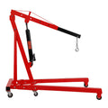 Garvee 4000LB Folding Engine Crane Engine Hoist Cherry Picker 2Ton Ship Crane Heavy Duty Steel Lift Garage Workshop Auto Repair Foldable Stand 6 Caster - Red