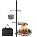 Garvee Campfire Grill Grate, 13.4" Open Fire Grate Fire Pit, Portable Campfire Barbecue Rack, Grill Cooking Equipment for Camping Outdoor Camp Fire with Height Adjustable Swivel Grill Grate and Hanger Rod