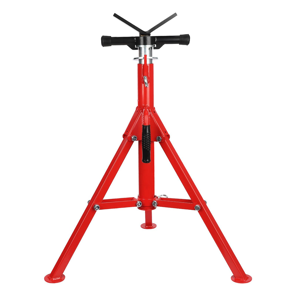 Garvee Heavy-Duty Pipe Jack Stand, 28 -52 Inch Adjustable Folding Pipe Stand, Ideal for Welding, Automotive, and Construction Projects - 2500 Lbs (Red)