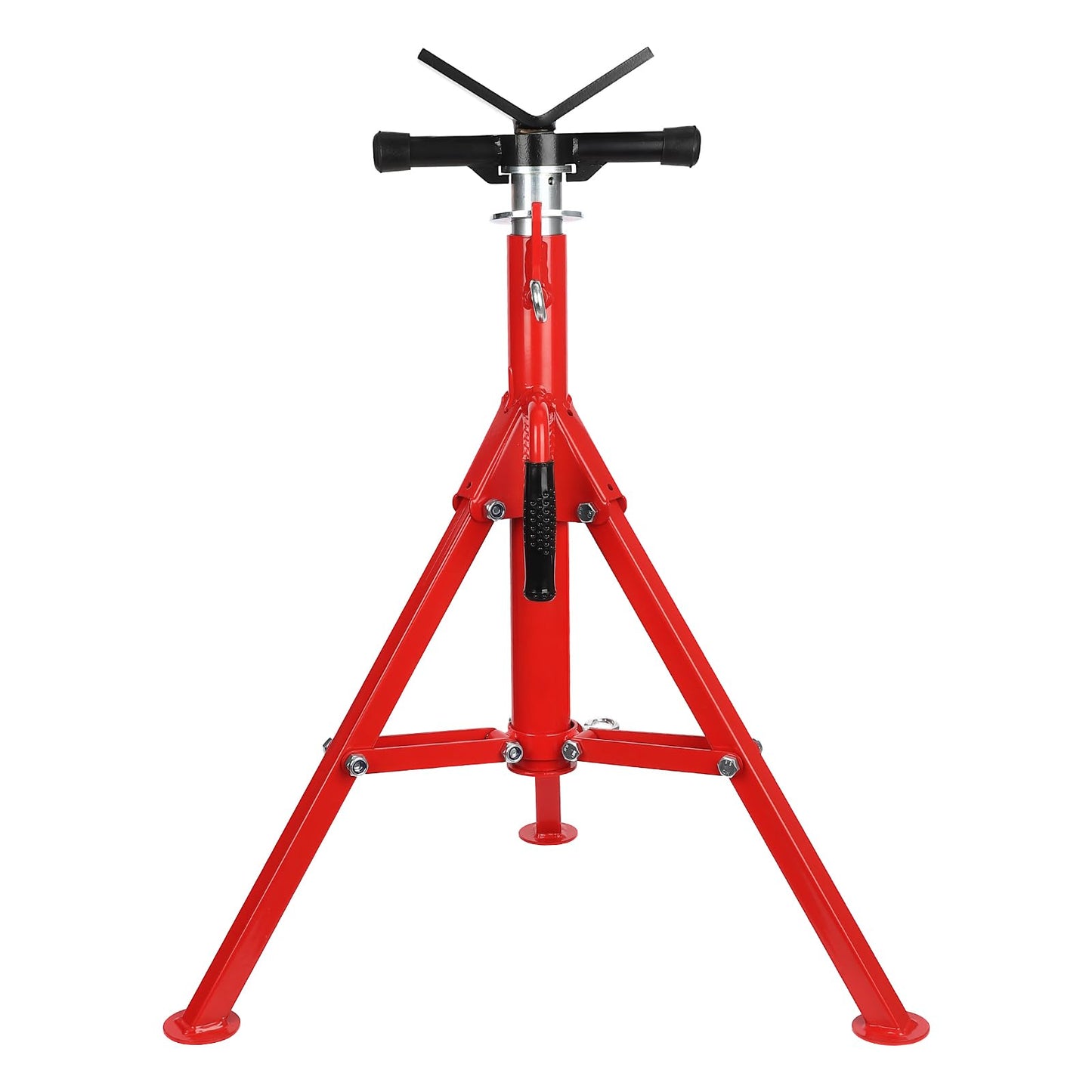 Garvee Heavy-Duty Pipe Jack Stand, 28 -52 Inch Adjustable Folding Pipe Stand, Ideal for Welding, Automotive, and Construction Projects - 2500 Lbs (Red)