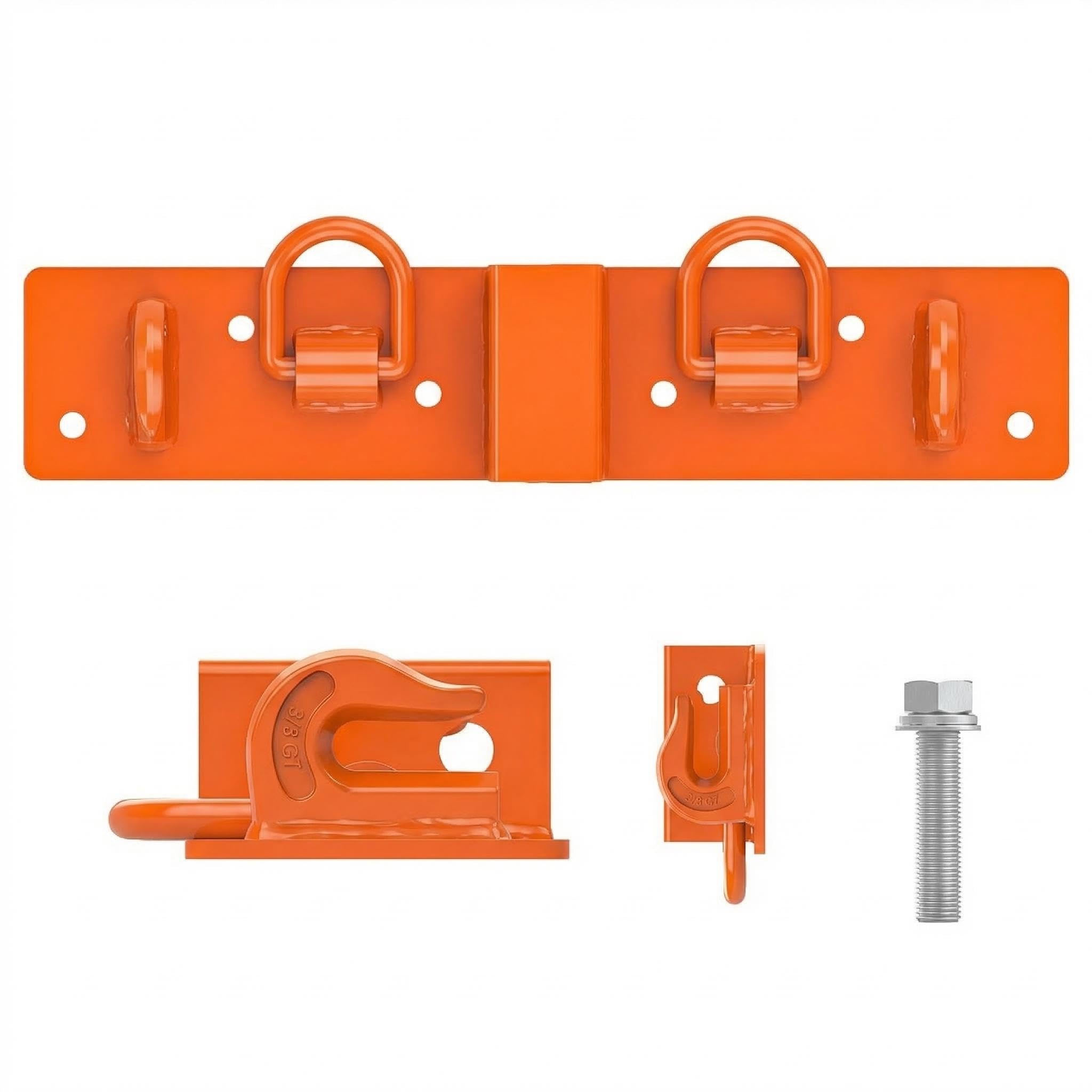 Garvee Mountable Retaining Hooks with D-Rings and 2-Inch Receiver for Compact Tractor, Durable Steel, Orange Finish