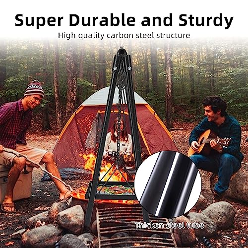 Garvee Campfire Swing Grill with Adjustable Rack for BBQ & Picnic