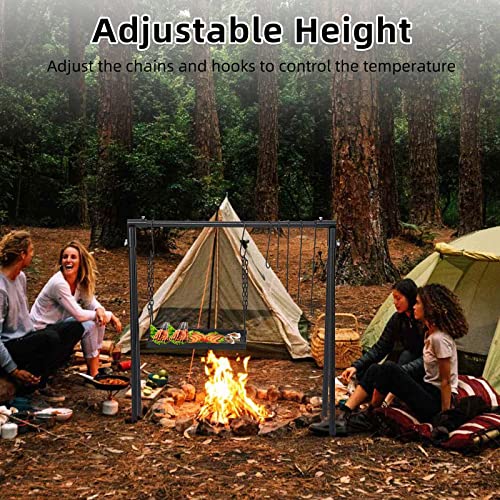 Garvee Campfire Swing Grill with Adjustable Rack for BBQ & Picnic