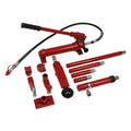 Garvee 10 Ton Porta Power Kit, 15-pcs Hydraulic Ram Auto Body Frame Repair Kit with Blow Mold Carrying Storage Case, 20,000 lbs Capacity,Red